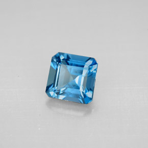 1.37 ct Blue Topaz Stone, Natural Topaz in Octagon Facet Shape for Sale