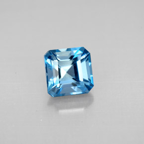 1.59 ct Blue Topaz Gemstone, Topaz Gem in Octagon Facet Shape for Sale.