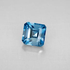1.59 ct Blue Topaz Stone, Natural Topaz in Octagon Facet Shape for Sale
