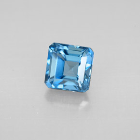 1.64 ct Blue Topaz Gemstone, Topaz Gem in Octagon Facet Shape for Sale.