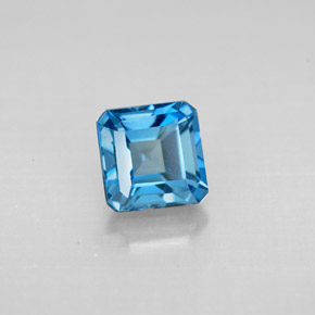 1.64 ct Blue Topaz Stone, Natural Topaz in Octagon Facet Shape for Sale