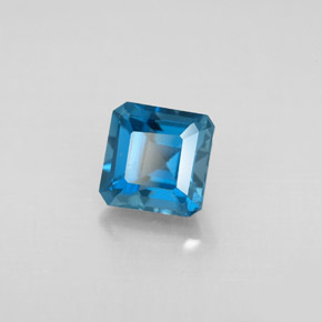 1.60 ct Blue Topaz Stone, Natural Topaz in Octagon Facet Shape for Sale
