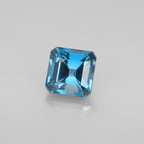 1.47 ct Blue Topaz Gemstone, Topaz Gem in Octagon Facet Shape for Sale.