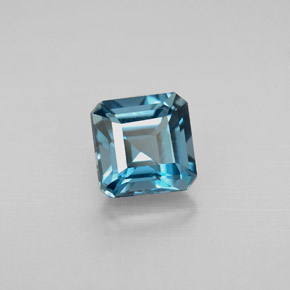 1.54 ct Blue Topaz Stone, Natural Topaz in Octagon Facet Shape for Sale