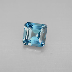 1.38 ct Blue Topaz Gemstone, Topaz Gem in Octagon Facet Shape for Sale.
