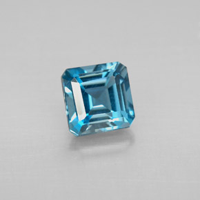 1.57 ct Blue Topaz Gemstone, Topaz Gem in Octagon Facet Shape for Sale.