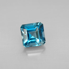 1.50 ct Blue Topaz Gemstone, Topaz Gem in Octagon Facet Shape for Sale.