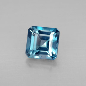 1.51 ct Blue Topaz Gemstone, Topaz Gem in Octagon Facet Shape for Sale.