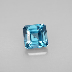 1.57 ct Blue Topaz Gemstone, Topaz Gem in Octagon Facet Shape for Sale.