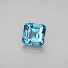 1.57 ct Blue Topaz Stone, Natural Topaz in Octagon Facet Shape for Sale