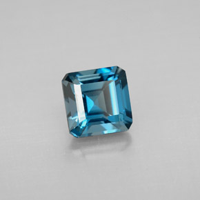 1.51 ct Blue Topaz Gemstone, Topaz Gem in Octagon Facet Shape for Sale.