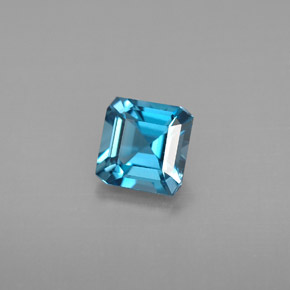 1.34 ct Blue Topaz Gemstone, Topaz Gem in Octagon Facet Shape for Sale.