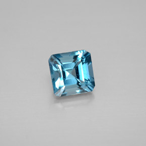 1.38 ct Blue Topaz Gemstone, Topaz Gem in Octagon Facet Shape for Sale.