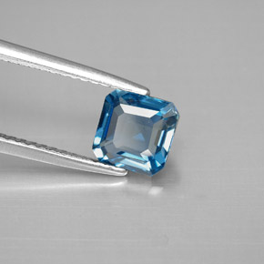 1.46 ct Blue Topaz Stone, Natural Topaz in Octagon Facet Shape for Sale