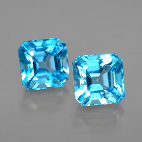 3.52 ct Blue Topaz Gemstone, Topaz Gem in Octagon Facet Shape for Sale.