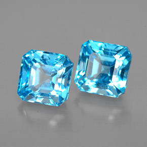 3.52 ct Blue Topaz Stone, Natural Topaz in Octagon Facet Shape for Sale