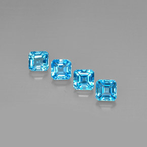 5.97 ct Blue Topaz Gemstone, Topaz Gem in Octagon Facet Shape for Sale.