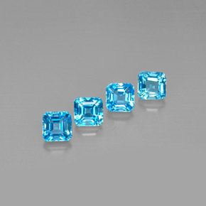 5.97 ct Blue Topaz Stone, Natural Topaz in Octagon Facet Shape for Sale