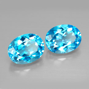 5.20 ct Blue Topaz Gemstone, Topaz Gem in Oval Facet Shape for Sale.