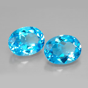 4.71 ct Blue Topaz Stone, Natural Topaz in Oval Facet Shape for Sale