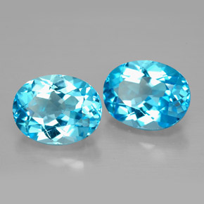 5.18 ct Blue Topaz Stone, Natural Topaz in Oval Facet Shape for Sale