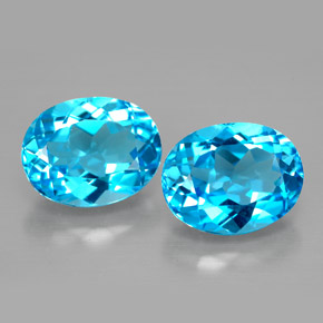 5.14 ct Blue Topaz Gemstone, Topaz Gem in Oval Facet Shape for Sale.