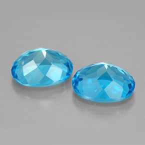 Topaz Gemstone in 9 x 7 mm (calibrated) Size for Sale, Topaz Stone in Swiss Blue Color