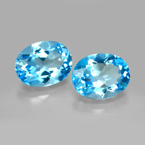 4.80 ct Blue Topaz Stone, Natural Topaz in Oval Facet Shape for Sale