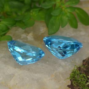 Topaz Gemstones in 9 x 7 mm (calibrated) Size for Sale, Topaz Stones in Medium Blue  Color
