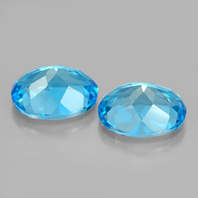 Topaz Gemstone in 9 x 7 mm (calibrated) Size for Sale, Topaz Stone in Swiss Blue Color