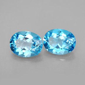 4.74 ct Blue Topaz Stone, Natural Topaz in Oval Facet Shape for Sale