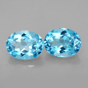 5.02 ct Blue Topaz Stone, Natural Topaz in Oval Facet Shape for Sale