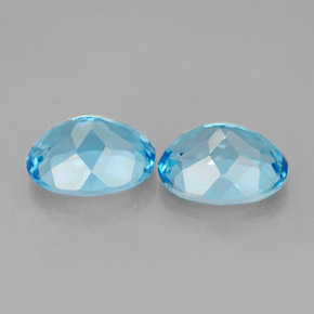 Topaz Gemstone in 9 x 7 mm (calibrated) Size for Sale, Topaz Stone in Swiss Blue Color