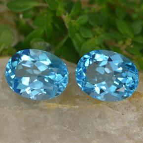 5.02 ctw Blue Topaz Stones, Natural Topaz in Oval Facet Shape for Sale