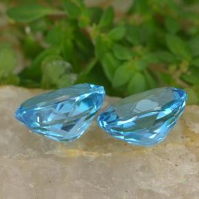 Topaz Gemstones in 9 x 7 mm (calibrated) Size for Sale, Topaz Stones in Deep Azure Blue Color