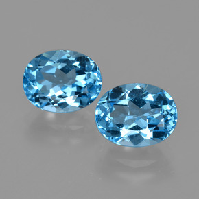 5.35 ct Blue Topaz Gemstone, Topaz Gem in Oval Facet Shape for Sale.