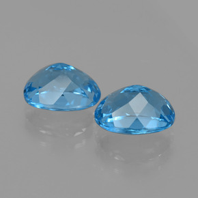 Topaz Gemstone in 9 x 7 mm (calibrated) Size for Sale, Topaz Stone in Swiss Blue Color