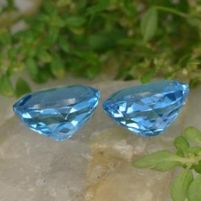 Topaz Gemstones in 9.1 x 7.2 mm Size for Sale, Topaz Stones in Swiss Blue Color
