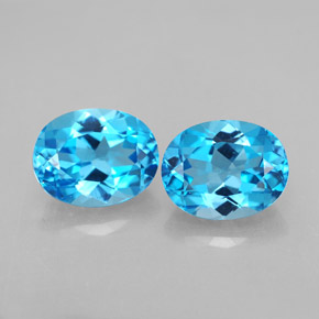 5.13 ct Blue Topaz Gemstone, Topaz Gem in Oval Facet Shape for Sale.