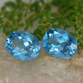 4.65 ctw Blue Topaz Stones, Natural Topaz in Oval Facet Shape for Sale