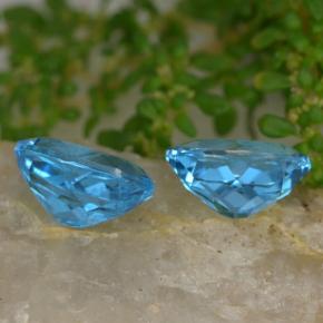 Topaz Gemstones in 9 x 7 mm (calibrated) Size for Sale, Topaz Stones in Swiss Blue Color