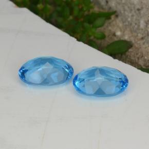 Topaz Gemstones in 9 x 7 mm (calibrated) Size for Sale, Topaz Stones in Swiss Blue Color