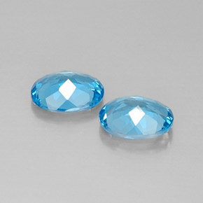 Topaz Gemstone in 9 x 7 mm (calibrated) Size for Sale, Topaz Stone in Swiss Blue Color