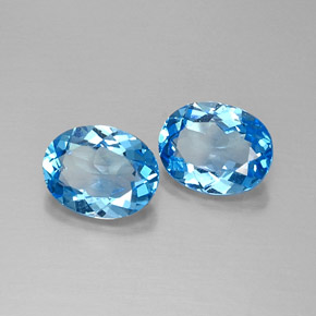 4.31 ct Blue Topaz Stone, Natural Topaz in Oval Facet Shape for Sale