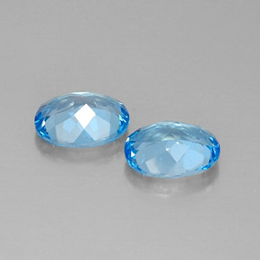 Topaz Gemstone in 9 x 7 mm (calibrated) Size for Sale, Topaz Stone in Swiss Blue Color