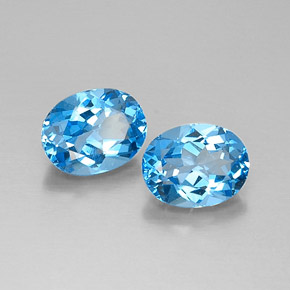 4.90 ct Blue Topaz Stone, Natural Topaz in Oval Facet Shape for Sale