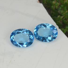 4.36 ctw Blue Topaz Stones, Natural Topaz in Oval Facet Shape for Sale