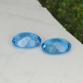 Topaz Gemstones in 9 x 7 mm (calibrated) Size for Sale, Topaz Stones in Swiss Blue Color