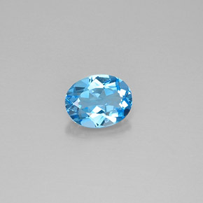 2.23 ct Blue Topaz Gemstone, Topaz Gem in Oval Facet Shape for Sale.