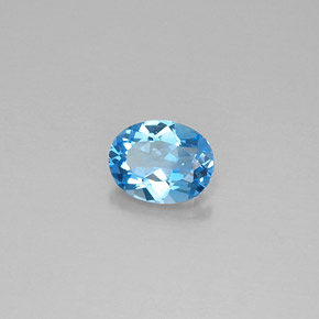 2.23 ct Blue Topaz Stone, Natural Topaz in Oval Facet Shape for Sale
